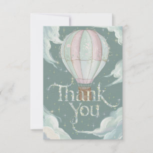 Carte De Remerciements Balloon à air chaud Whimsical Rainbow