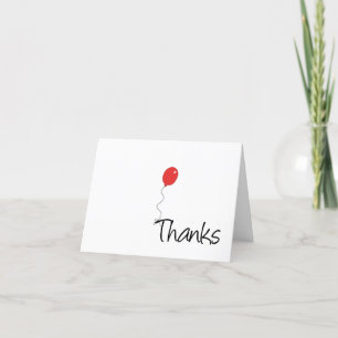 Carte De Remerciements Balloon Rouge Whimsical N'Importe Quelle Occasion