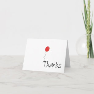 Carte De Remerciements Balloon Rouge Whimsical N'Importe Quelle Occasion