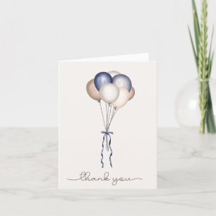 Carte De Remerciements Balloons Boho, Pampa séché - Bleu, Brown, Neutre