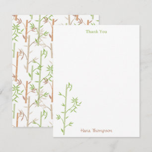 Carte De Remerciements Bambou Foliage Oriental Feuilles de verdure