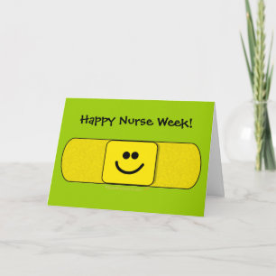 Carte De Remerciements Bandaid souriant mignon Bonne semaine infirmière p