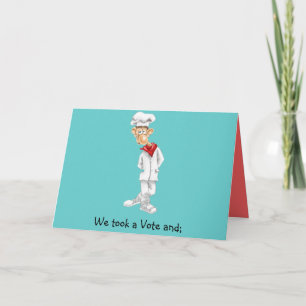 Carte De Remerciements Bande dessinée de chef avec des énonciations