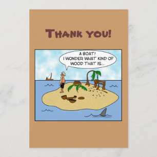 Carte De Remerciements Bande dessinée drôle Woodturner sur l'île