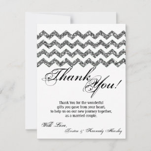 Carte De Remerciements bande PLATE de Chevron de parties scintillantes de