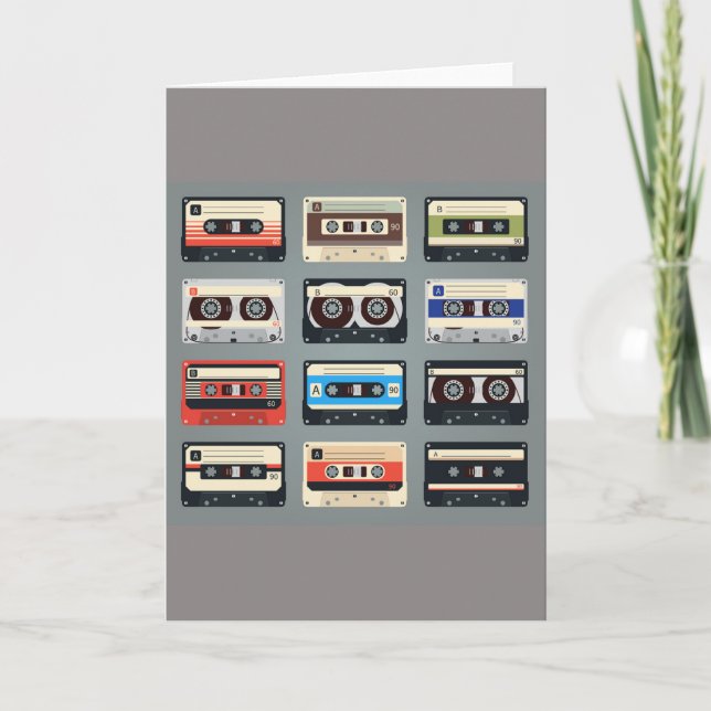 Carte De Remerciements Bandes de cassettes rétro 80s (Devant)