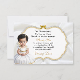 Carte De Remerciements Baptême de bébé fille Remerciement de communion et