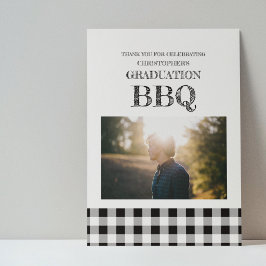 Carte De Remerciements Barbecue de fin d'études Gingham