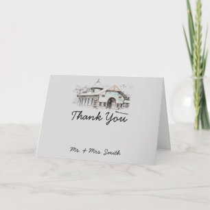 Carte De Remerciements Barn Sketch Country Thank You card
