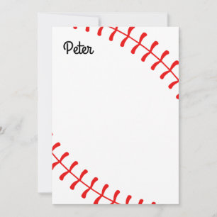 Carte De Remerciements Base-ball de Personalized
