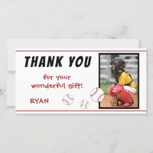 Carte De Remerciements Baseball Anniversaire Photo Enfants