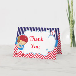 Carte De Remerciements Baseball Cute Blonde Boy Anniversaire