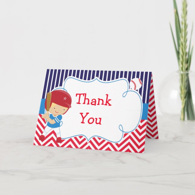 Carte De Remerciements Baseball Cute Blonde Boy Anniversaire (Devant)