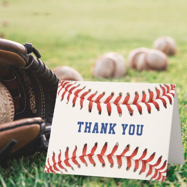 Carte De Remerciements Baseball Softball Sport Mariage fête d'anniversair (Baseball Softball Sport Birthday Party Wedding Thank You Card)