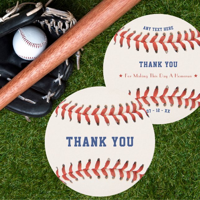 Carte De Remerciements Baseball Softball Sport Mariage fête d'anniversair (Baseball Softball Sport Birthday Party Wedding Thank You Card)