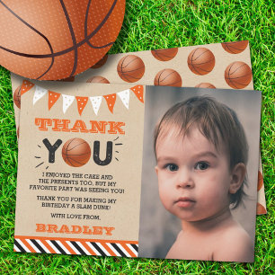 Carte De Remerciements Basket-ball à tout âge Photo anniversaire