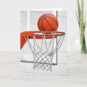 Carte De Remerciements Basket-ball entrant dans le filet