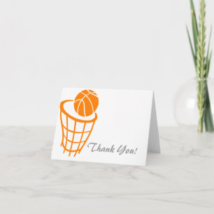 Carte De Remerciements Basket-ball orange