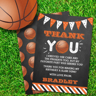Carte De Remerciements Basket-ball, quel que soit l'âge anniversaire