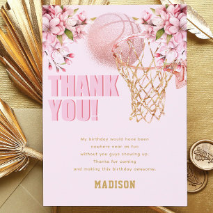 Carte De Remerciements Basket-ball sur mesure Fille de luxe Anniversaire