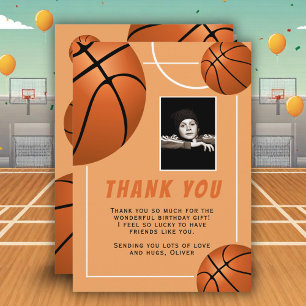 Carte De Remerciements Basketball Ball Sports Anniversaire Photo