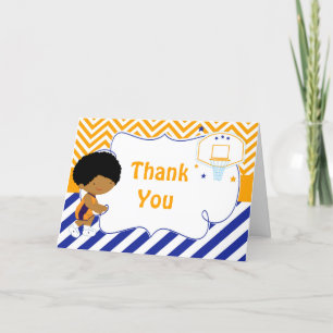Carte De Remerciements Basketball mignon African American Birthday Party