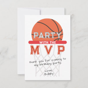 Carte De Remerciements Basketball Sports Jumpman Thème N'Importe Quel Âge