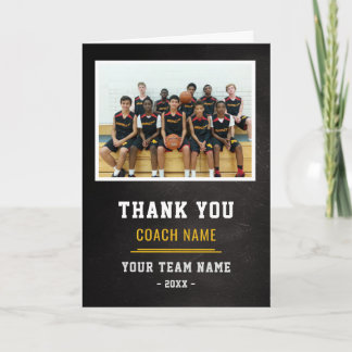 Carte De Remerciements Basketball Team Coach Thank You Photo 