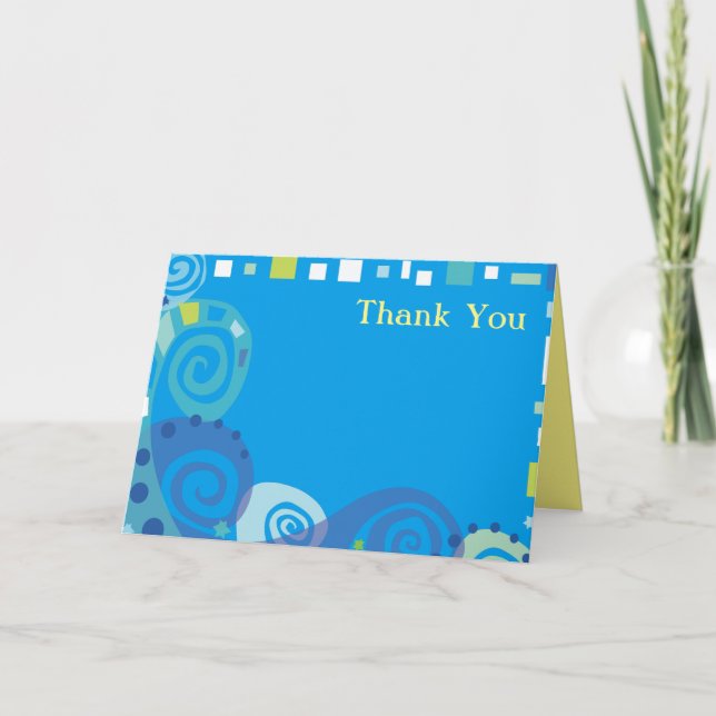 CARTE DE REMERCIEMENTS Bat mitzvah NOAH'S WAVES Ba (Devant)