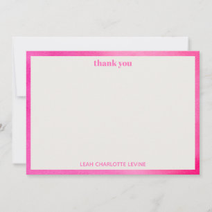 Carte De Remerciements Bât Mitzvah personnalisée tendance aquarelle rose