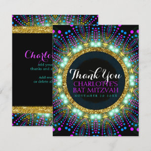Carte de remerciements Bat mitzvah super de lumièr