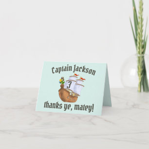 Carte De Remerciements Bateau Pirate Anniversaire des enfants