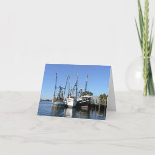 Carte De Remerciements Bateaux de crevette--merci