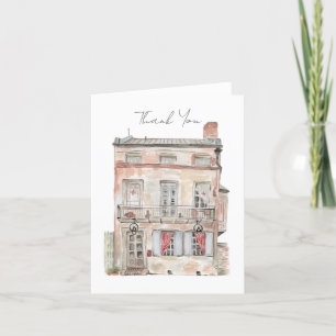 Carte De Remerciements Bâtiment historique Nouvelle-Orléans Aquarelle