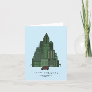 Carte De Remerciements Bâtiments de Noël de la ville Entreprise/Entrepris