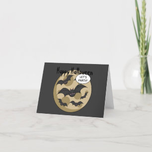 Carte De Remerciements Bats Having Party on Full Moon Texte add own