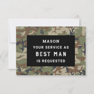 Carte De Remerciements Be My Best Man Card - Camo