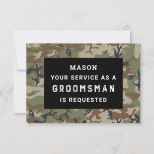 Carte De Remerciements Be My Groomsman Card - Camo