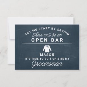 Carte De Remerciements Be My Groomsman Card - Rustique