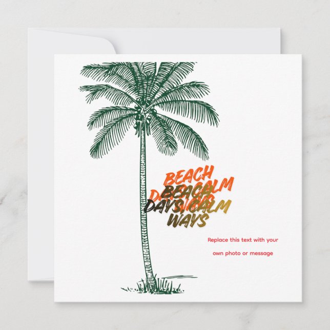 Carte De Remerciements Beach Days Calm Ways (Devant)