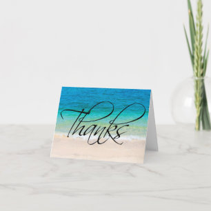 Carte De Remerciements Beach Sand Ocean Thanks Thank You Note Card