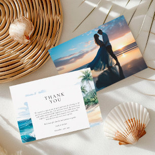 Carte De Remerciements Beach Tropical Summer Mariage