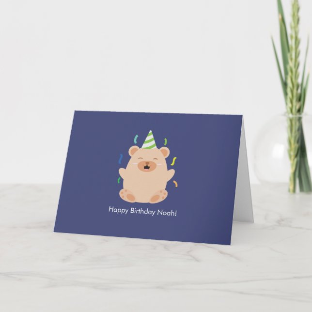 Carte De Remerciements Bear d'anniversaire Brown (Devant)