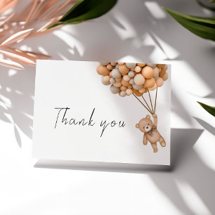 Carte De Remerciements Bearly Wait Teddy Balloon