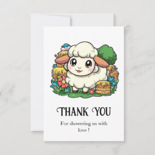 Carte De Remerciements Beau Baby shower Whimsical Sheep