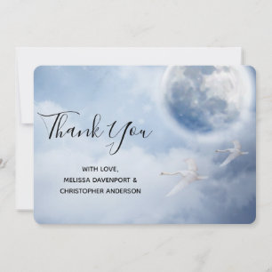 Carte De Remerciements Beau ciel bleu avec cygnes volants