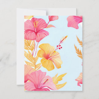Carte De Remerciements Beau Hibiscus | Fleur Tropicale Aquarelle