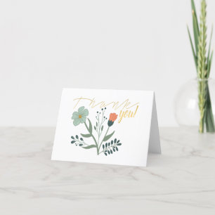 Carte De Remerciements Beau motif botanique floral