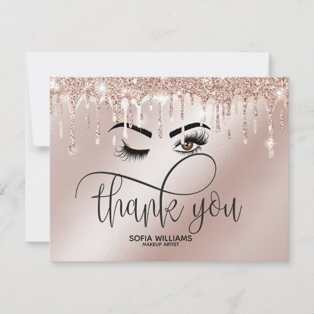 Carte De Remerciements Beau oeil Brown Wink avec Gold Crown (Devant)