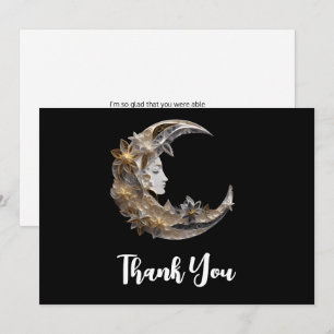 Carte De Remerciements Beau visage dans la lune
